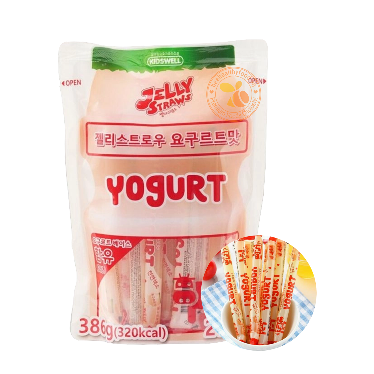 Thạch Que Rau Câu Sữa Chua Kidswell Jelly Straws Yogurt 386g